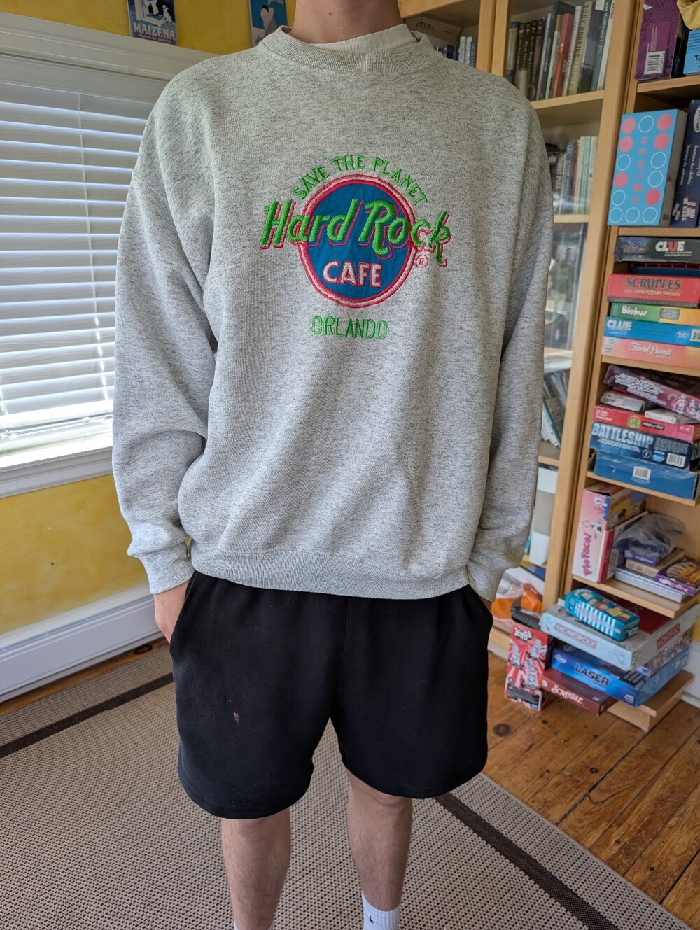 Hard Rock Cafe Orlando Light Grey Crewneck Sweatshirt Men Size X-large